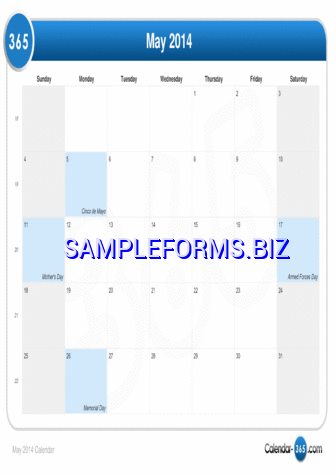 May 2014 Calendar 1 pdf free
